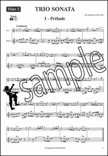 Trio Sonata Flutes & Basso Continuo Le Romain Music Book/CD plus Bookmark - Picture 3 of 5