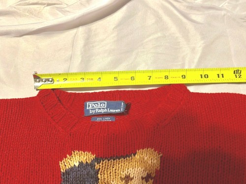 *LIMITADO* POLO Ralph Lauren Rojo Oso Esquí Grande Tejido a Mano Suéter Mediano De Colección - Imagen 6 de 10