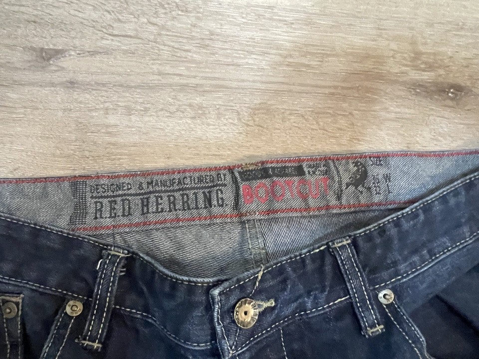 Red Herring Mens Blue Bootcut Fly Button Jeans W36 L31 eBay