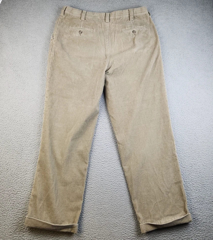 Croft & Barrow 裤子男式 36x32 直筒灯芯绒休闲版型打褶袖口 — 第 2/4 张图片