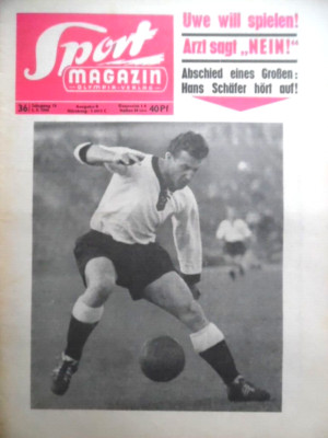 SPORT MAGAZIN KICKER 36 B - 2.9. 1965 (2) Hans Schäfer Uwe Seeler Peter Grosser