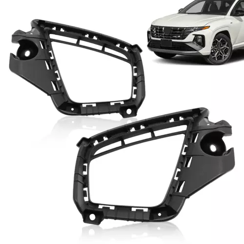 Front Bumper Matte Black Headlight Moldings Fit 2022 2023 Hyundai Tucson Pair - Picture 1 of 12