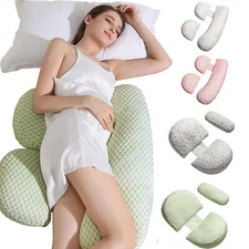 Pregnancy Support Pillow Adjustable & Detachable Support Back, Legs, Belly & Hip
