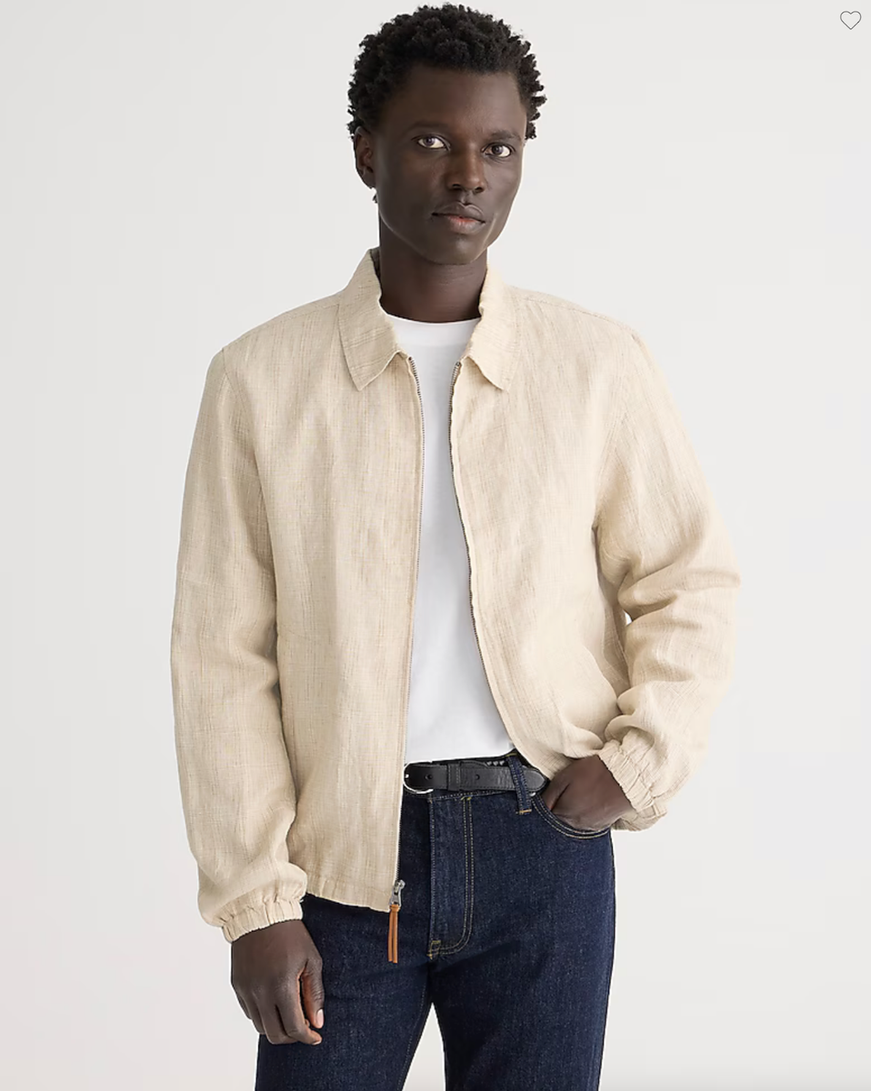 NWT J.Crew $198 Harrington jacket in linen plaid, Will Houndstooth