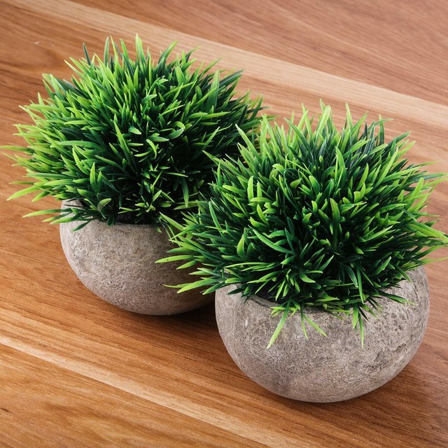 Artificial Fake Plastic Green Persian Leaves Grass Simulation