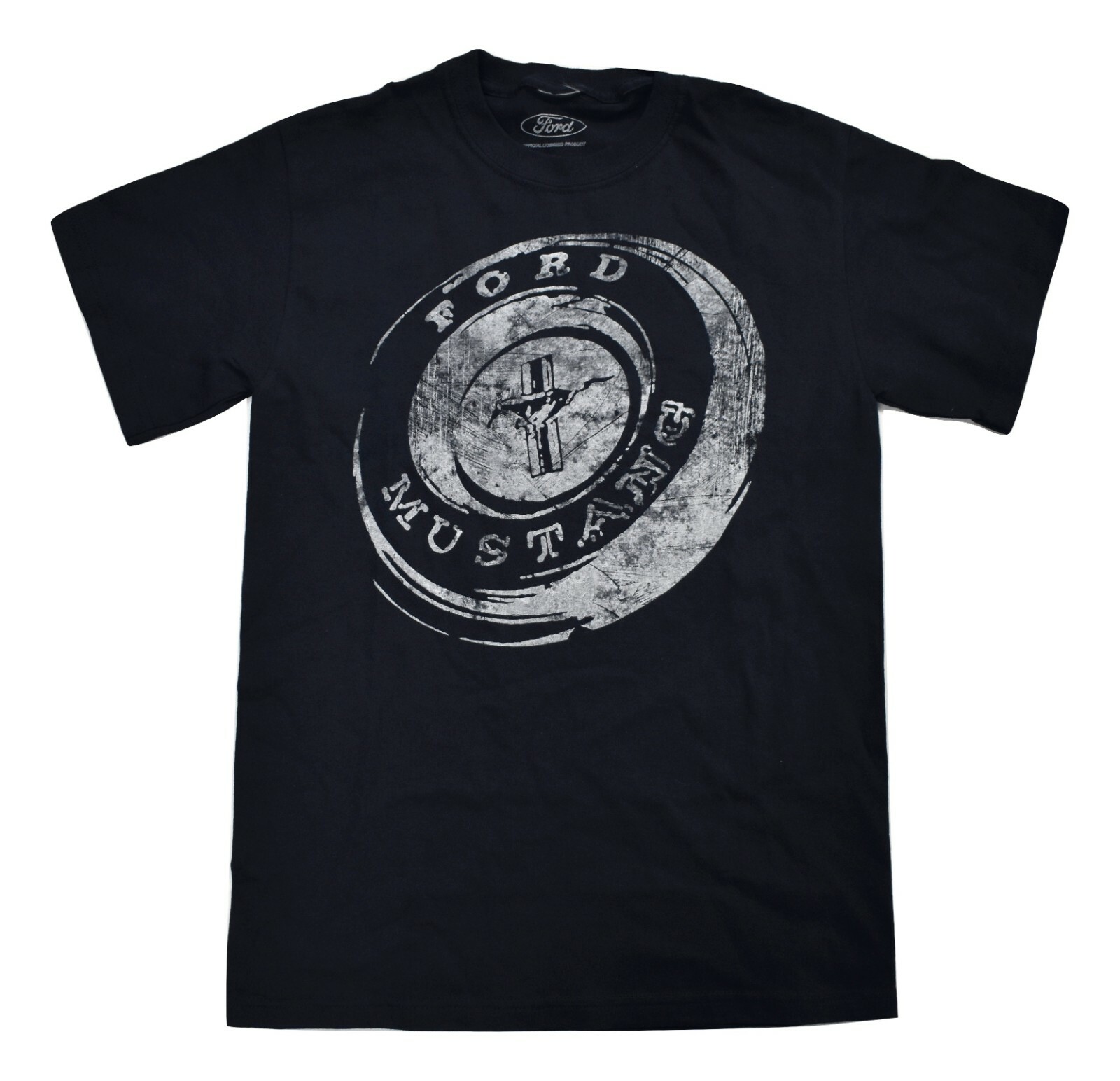 PONY T shirt uomo Ford Mustang classica logo invecchiato blu navy nuova S