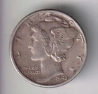 1943-D MERCURY DIME 10¢ DENVER 90% SILVER COIN UNITED STATES MINT