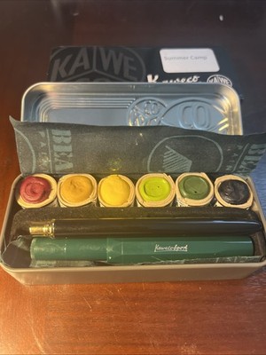 Vintage Kaweco Summer Camp Set W/ Fountain Pen, Watercolors & Classic VintageTin