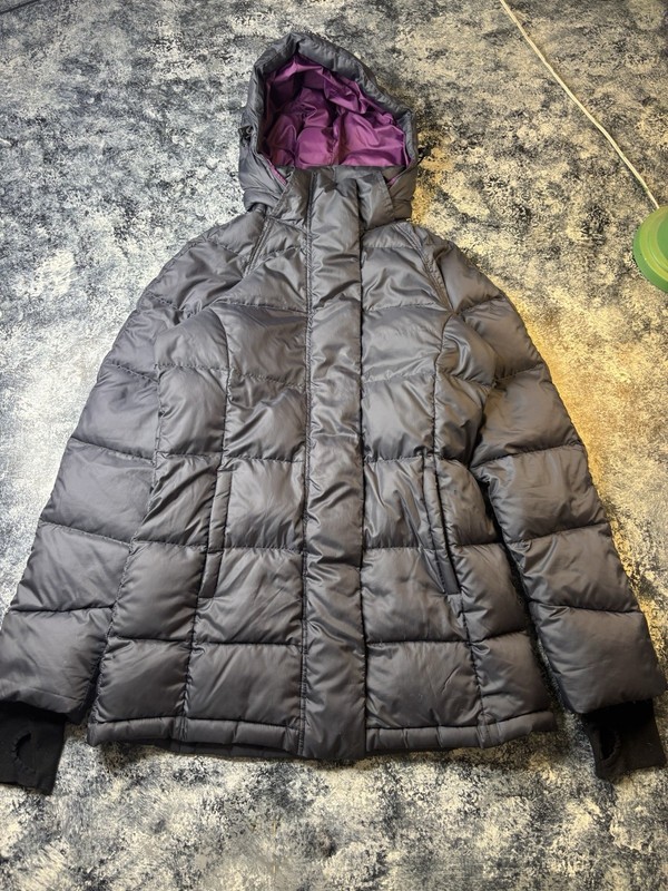 Athleta Jacket Womens Size XS Black Puffer Quilted Long Hood Casual Capsule