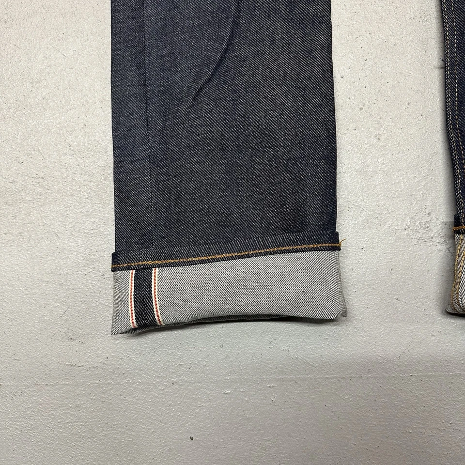 NEW Skinny Raw Selvage Denim Men's Sz 36x32 Blue Jeans Stretch Dark Jack Threads - Image 3 of 4