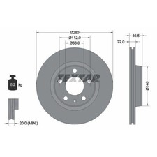 Textar 92083505 Bremsscheibe Vorderachse für Seat Skoda VW Audi