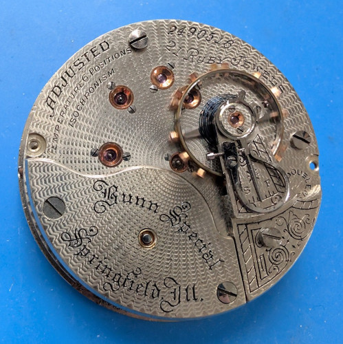 VINTAGE 18 SIZE ILLINOIS 21 JEWEL BUNN SPECIAL MODEL 6 POCKET WATCH PARTS