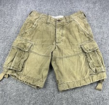 Abercrombie Fitch Cargo Shorts Men 30 Army Green Heavy Vintage Y2K Paratrooper