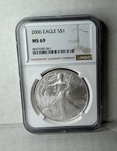2006 $1 American Silver Eagle 1 oz Brilliant Uncirculated MS 69