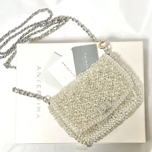 ANTEPRIMA Shoulder Bag 999 Collection Lucket Pure Silver Authentic - Picture 4 of 24