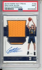 2018 Panini National Treasures Grayson Allen #102 Patch Autograph PSA 9