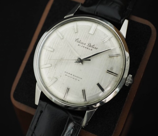 Citizen Deluxe Parashock Phynox Vintage Handaufzug Uhr 21J Japan
