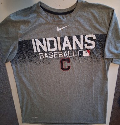 Nike MLB Authentic Cleveland Indians Large Dri-Fit Tee Shirt  