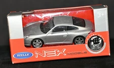 Porsche 911 Carrera S Coupe Silver 1:43 Welly NEX Models excellent in box