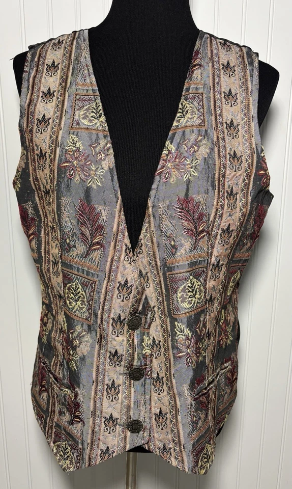 Chaleco Ciervo Blanco Vintage Hojas de Otoño Tapiz A Medida Talla Grande 12 Rústico Foto 3 de 4