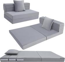 Memorecool Folding Mattress Double, High Density Foam Fold Out Sofa Chair Z Bed,