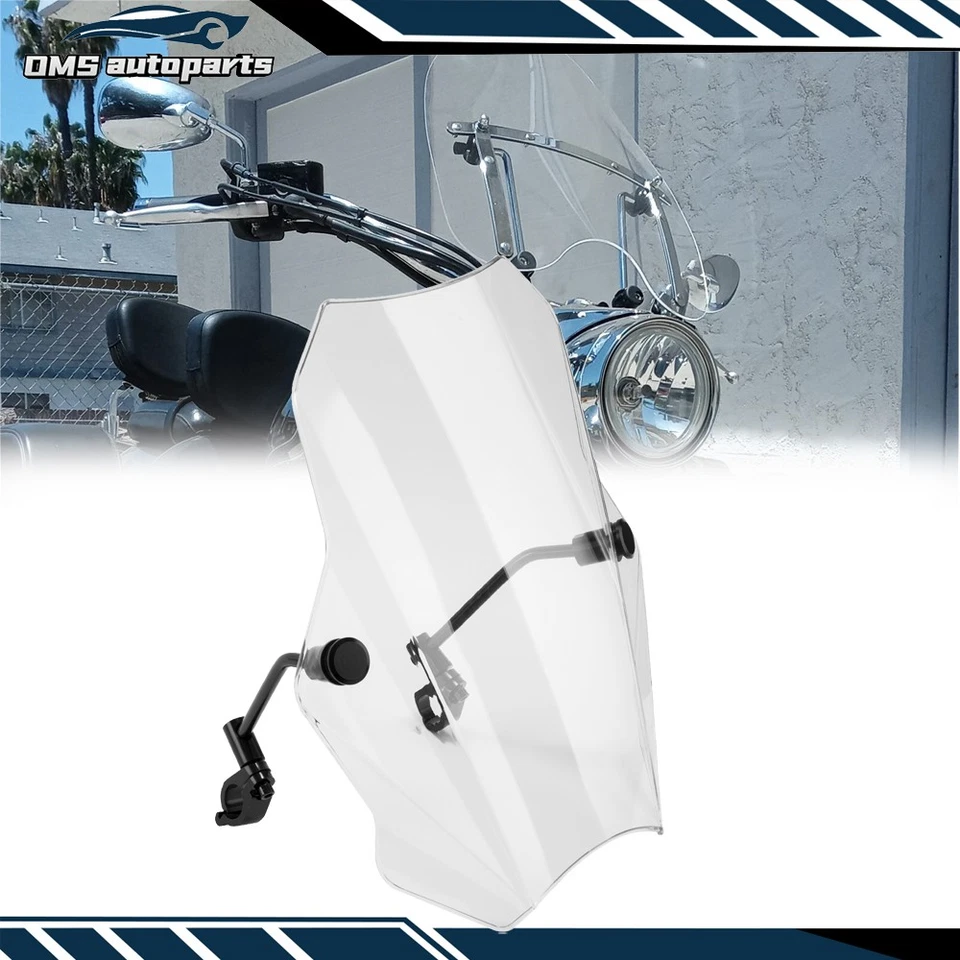 15.55"x15.35" Windshield 7/8" 1" Handlebar For Honda Shadow VLX 600 VT600 VT600C Foto 3 de 4