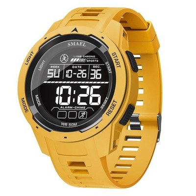 Herren Sport Digitaluhr LED Chronograph Alarm 3ATM Silikon Blau Display