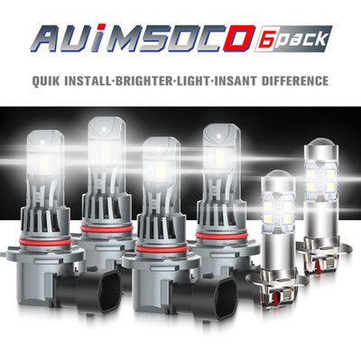 For Mitsubishi Diamante 1992-2003 LED Headlight Bulbs Hi/Lo Beam Fog Light Kit