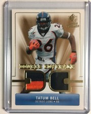 2007 SP Rookie Threads DOUBLE Coverage Game Used PATCH RC Tatum Bell DC-BE LIONS