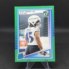 2025 Panini Donruss - Rated Rookie Mike Green #397 Press Proof Green (RC) Ravens