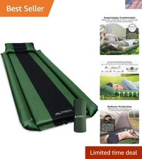 Ultra-Comfortable Self-Inflating Camping Pad with Armrest & Pillow - Waterproof