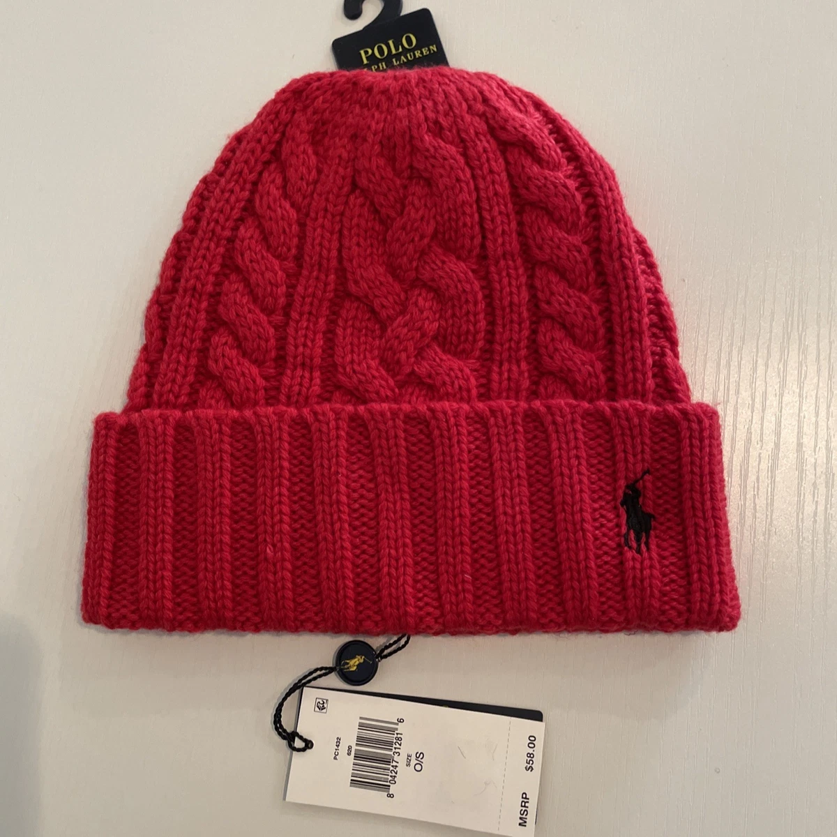 Vintage NWT Ralph Lauren Classic Red Knit Hat Polo Ralph Lauren Red Beanie Hats for Men for sale - eBay main image 3