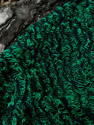 Green Color Textured Cotton Linen Blended Sewing Fabric, Fabric By 2 Meters.
