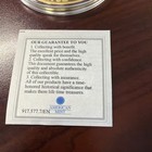 U.S. "History of Gold" –American Mint 70mm COA 01160 Cu, layered in 24 K Gold — photo 6