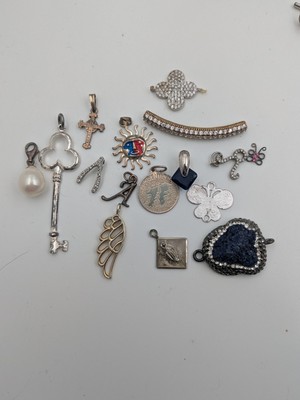 Verschiedene Sterling Silber 925 Anhänger & Charms Schmuckherstellung Konvolut
