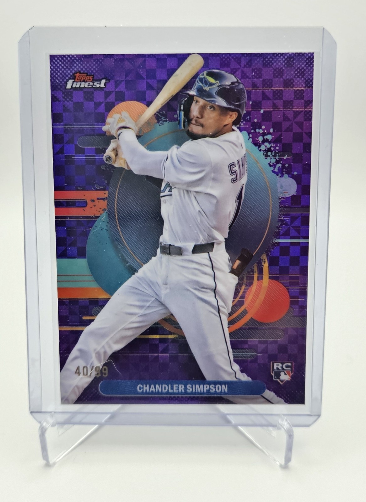 2025 Topps Finest CHANDLER SIMPSON Uncommon Purple Checkerboard #177 40/99 RAYS