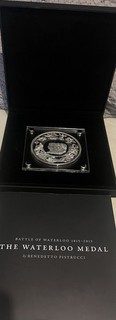 2015 BATTLE OF WATERLOO 88mm SILVER LAYERED PISTRUCCI MEDAL complete