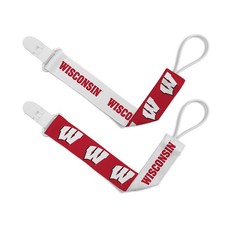 BabyFanatic - Wisconsin Badgers - NCAA Pacifier Clip 2-Pack