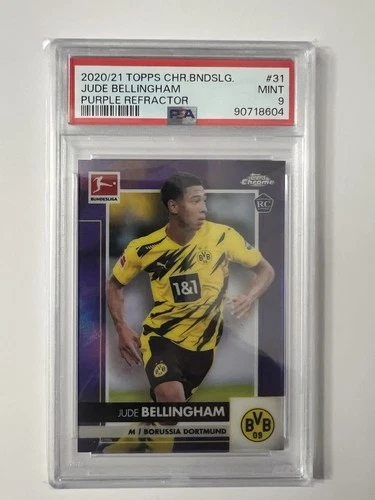 20/21 Topps Chrome Bundesliga Jude Bellingham Rookie Purple Refractor /299 PSA10