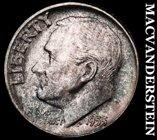 1955 Silver Roosevelt Dime - Choice Gem Brilliant Unc  Lustrous  #G7776