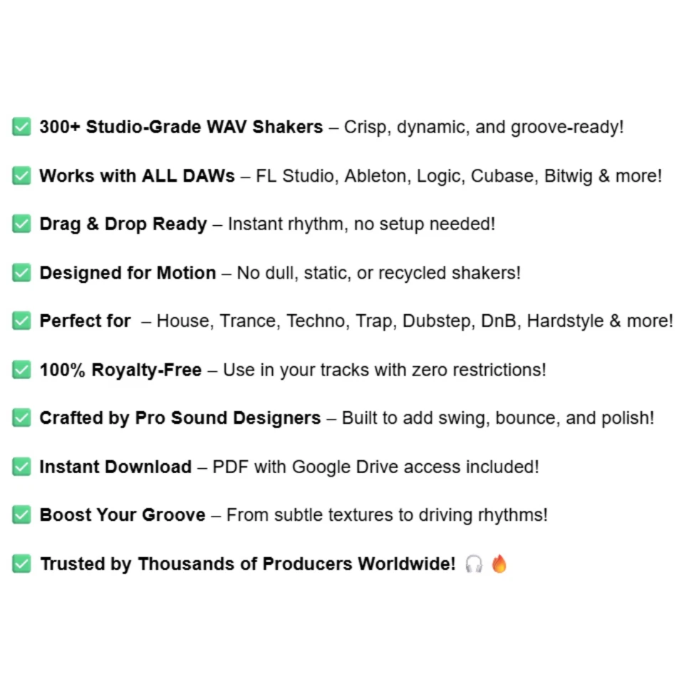 309 Shaker One Shot Sample Pack (Wav) für FL Studio, Ableton Live, Logic Pro - Bild 3 von 4