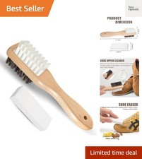 Suede Nubuck Cleaning Brush Kit, Crepe Brass Bristle Brush and Suede Eras...