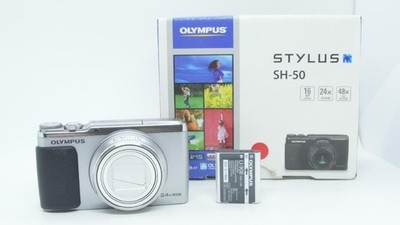 OLYMPUS STYLUS SH-50 Silver Compact Digital Camera Tested Working Japan