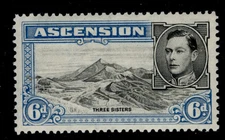 ASCENSION GVI SG43b, 6d black & blue, M MINT. Cat £16.