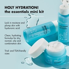 ELF Holy Hydration! The Essentials Mini Travel Kit Cleanser Toner Moisture Cream