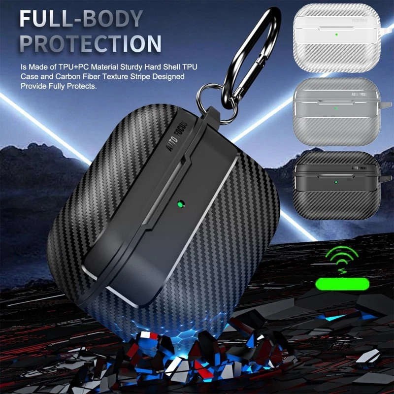 For Airpods Pro 3/2/1 Airpods 4 3 2 1 Shockproof Earphone Case Cover Keychain