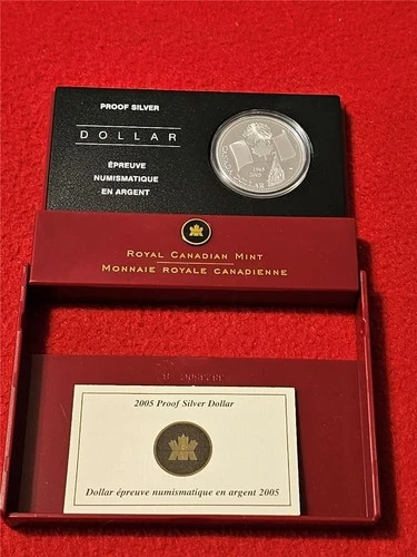 2005 Canada Proof 99.99% 25.175g Silver $1 Peace Tower Dollar  OGP  #T0199