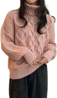 Damen Pullover - Winter Dicker Strickpullover Damen Retro Kaschmir Pullover Roll