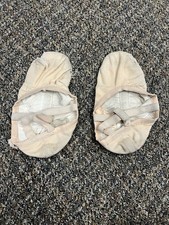 Well Used Beige Ballet Shoes Women Split Sole Elastic Straps