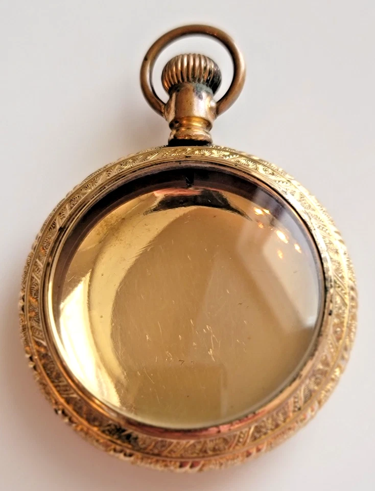 Gold Filled 18S Pocket Watch Case Stag Deer Engraved Snap Bezel & Back - AZ2 - Image 2 of 4